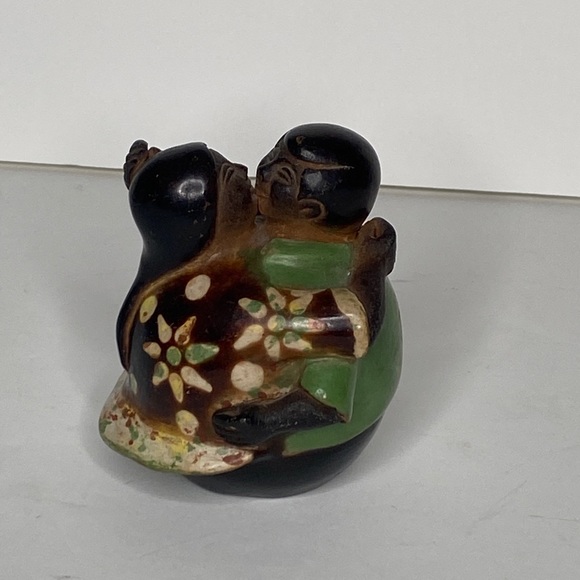 Vintage Pottery Peruvian Folk The Lovers Clay Sculpture Cesar Garcia Signed Clay - Picture 1 of 10